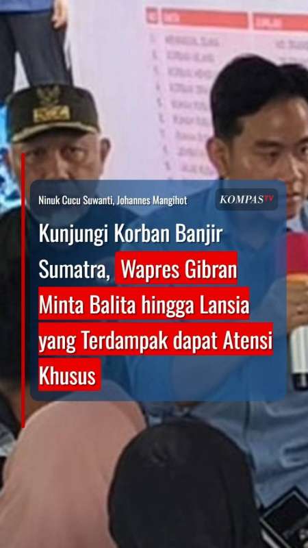 Wapres Gibran Minta Balita Hingga Lansia Korban Banjir Sumatera Dapat Atensi Khusus