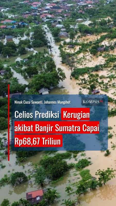 Celios Prediksi Kerugian Akibat Banjir Sumatra Capai Rp68,67 Triliun