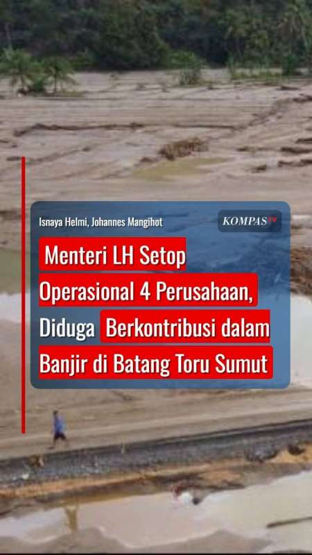 Menteri LH Setop Operasional 4 Perusahaan, Diduga Berkontribusi dalam Banjir Batang Toru