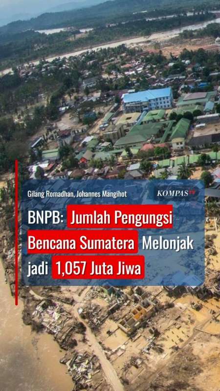 BNPB: Jumlah Pengungsi Bencana Sumatera Melonjak Jadi 1,057 Juta Jiwa