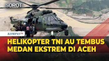 Helikopter TNI AU Tembus Medan Ekstrem! Mendarat Di Aliran Sungai Salurkan Bantuan Di Aceh