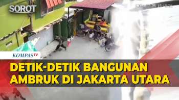 CCTV Detik-Detik Bangunan Parkir Ambruk Nyaris Timpa Anak-Anak Sedang Bermain Di Jakarta Utara