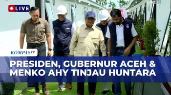 Presiden Didampingi Gubernur Aceh Dan Menko AHY Cek Huntara Korban Banjir Di Aceh Tamiang