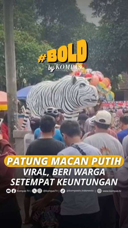PATUNG MACAN PUTIH VIRAL, BERI WARGA SETEMPAT KEUNTUNGAN