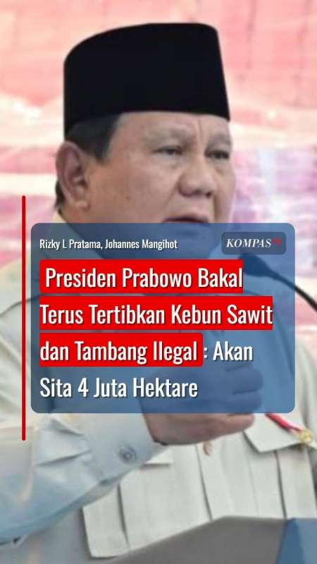 Prabowo Bakal Terus Tertibkan Kebun Sawit Dan Tambang Ilegal, Akan Sita 4 Juta Hektare