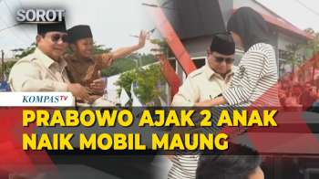Prabowo Hentikan Mobil, Ajak Anak-Anak Naik Maung
