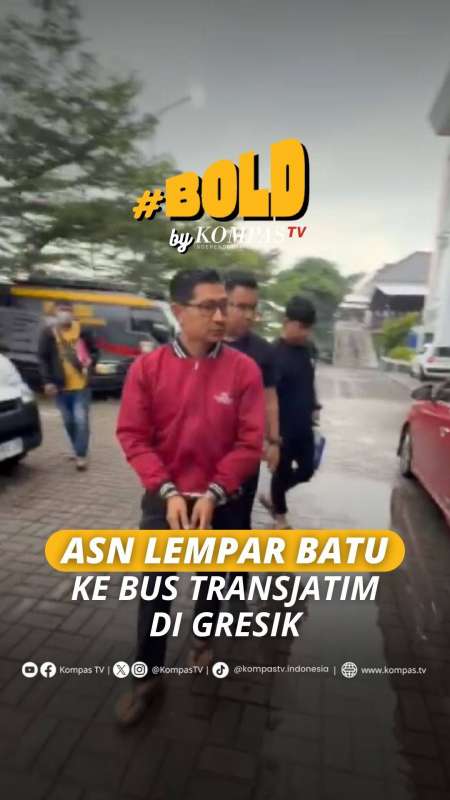 ASN LEMPAR BATU KE BUS TRANSJATIM DI GRESIK