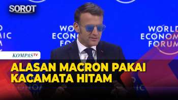 Macron Pakai Kacamata Hitam Saat Pidato Di World Economic Forum 2026, Ini Alasannya