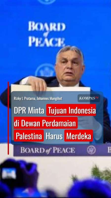 DPR Minta Tujuan Indonesia Di Dewan Perdamaian, Palestina Harus Merdeka