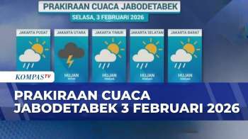 Prakiraan Cuaca Jabodetabek Selasa, 3 Februari 2026: Hujan Ringan, Jakarta Utara Berpotensi Petir