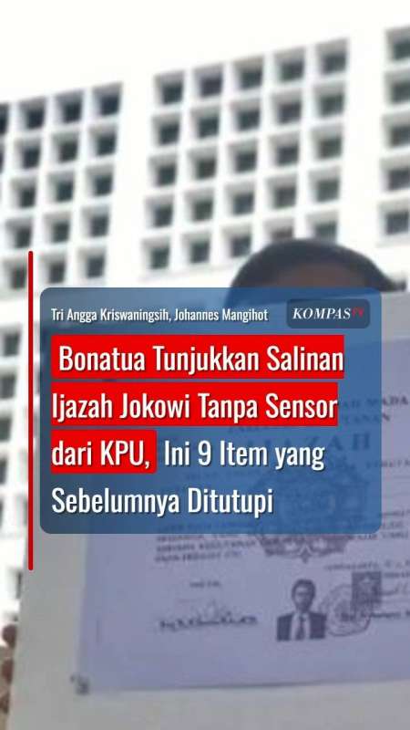 Bonatua Tunjukkan Salinan Ijazah Jokowi Tanpa Sensor Dari KPU