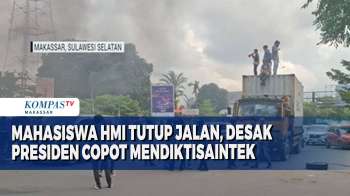 Mahasiswa HMI Tutup Jalan, Desak Presiden Copot Mendiktisaintek
