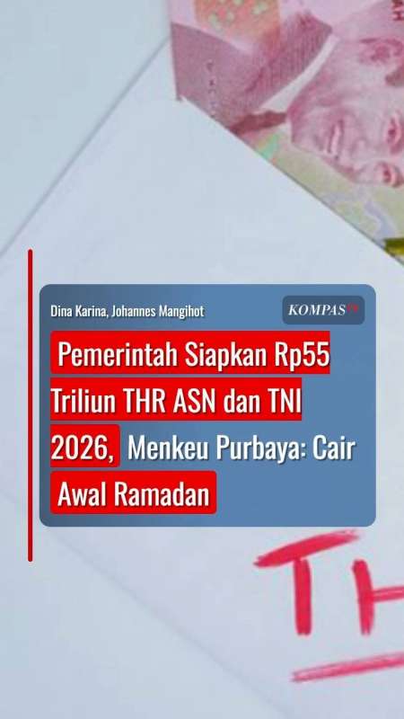 Pemerintah Siapkan Rp55 Triliun THR ASN dan TNI 2026, Menkeu Purbaya: Cair Awal Ramadan