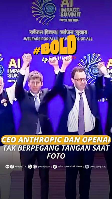 CEO ANTHROPIC DAN OPENAI TAK BERPEGANG TANGAN SAAT FOTO