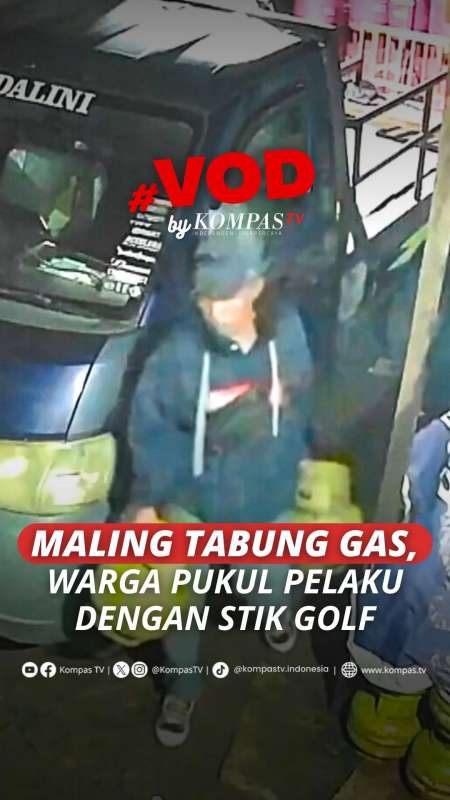 MALING TABUNG GAS, WARGA PUKUL PELAKU DENGAN STIK GOLF