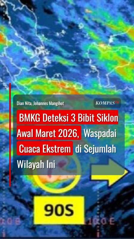 BMKG Deteksi 3 Bibit Siklon Awal Maret 2026, Waspadai Cuaca Ekstrem Di Sejumlah Wilayah