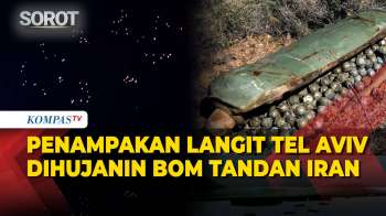 Penampakan Bom Tandan Iran Di Langit Tel Aviv, Sirene Meraung