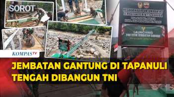 TNI Rampungkan Pembangunan Jembatan Gantung Perintis Garuda di Tapanuli Tengah