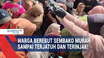 Warga di Malang Berdesakan hingga Terjatuh dan Terinjak saat Berebut Sembako Murah!