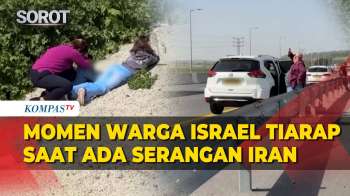 Momen Warga Israel Tiarap Berlindung Di Tepi Jalan Saat Ada Laporan Serangan Iran
