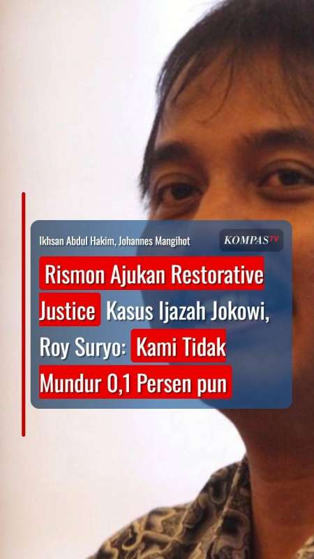Rismon Ajukan RJ di Kasus Ijazah Jokowi, Roy Suryo: Kami Tidak Mundur 0,1 Persen pun