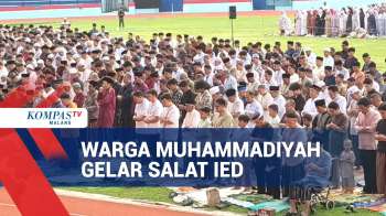 Ribuan Warga Muhammadiyah Gelar Salat Idul Fitri Di Stadion Gajayana