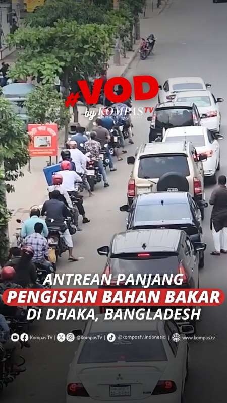 ANTREAN PANJANG PENGISIAN BAHAN BAKAR DI DHAKA, BANGLADESH