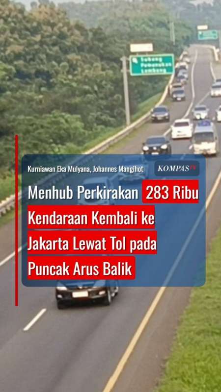 Menhub Perkirakan 283 Ribu Kendaraan Kembali Ke Jakarta Lewat Tol Pada Puncak Arus Balik