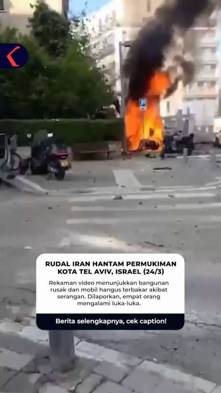 RUDAL IRAN HANTAM PERMUKIMAN KOTA TEL AVIV, ISRAEL