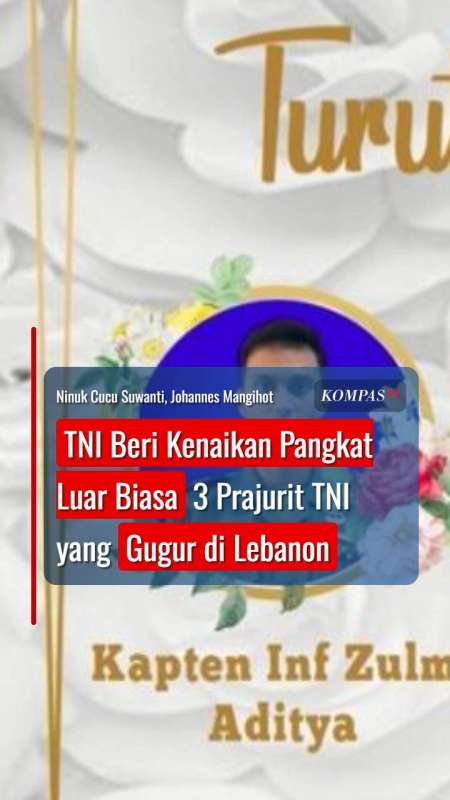 TNI Beri Kenaikan Pangkat Luar Biasa 3 Prajurit TNI yang Gugur di Lebanon
