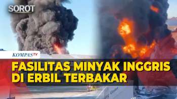 Fasilitas Minyak Inggris Di Erbil Terbakar Diduga Terkena Serangan Drone, Asap Tebal Mengepul