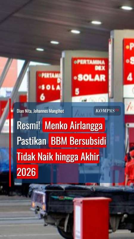 Menko Airlangga Pastikan BBM Bersubsidi Pertalite Dan Bio Solar Tak Naik Hingga Akhir 2026