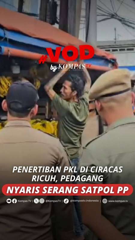 PENERTIBAN PKL DI CIRACAS RICUH, PEDAGANG NYARIS SERANG SATPOL PP