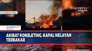 Akibat Korsleting, Kapal Nelayan Terbakar