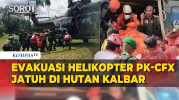 Momen Evakuasi Korban Helikopter PK-CFX Jatuh Di Hutan Kalbar
