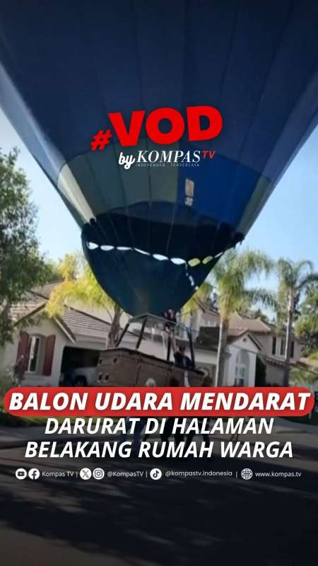 BALON UDARA MENDARAT DARURAT DI HALAMAN BELAKANG RUMAH WARGA
