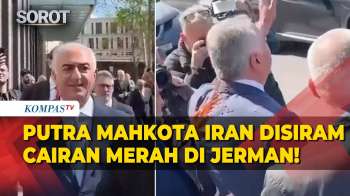 Detik-Detik Putra Mahkota Iran Disiram Cairan Merah! Usai Kritik Gencatan Senjata AS-Iran