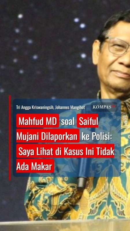 Mahfud MD soal Saiful Mujani Dilaporkan ke Polisi: Saya Lihat di Kasus Ini Tidak Ada Makar