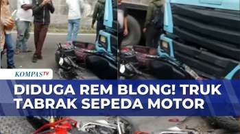 Truk Kontainer Diduga Rem Blong Tabrak Sejumlah Motor di Makassar | KOMPAS SIANG