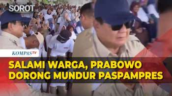 Kala Prabowo Dorong Mundur Paspampres Saat Salami Warga Di Peresmian Kampung Nelayan Gorontalo