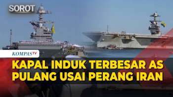 Detik-Detik Kapal Induk Terbesar AS USS Gerald R. Ford Pulang Usai Perang Iran