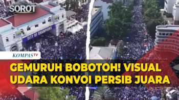 Gemuruh! Visual Udara Konvoi Persib Juara Super League, Bobotoh Tumpah Ruah Di Bandung