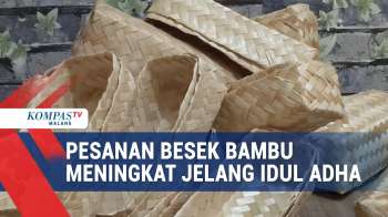 Jelang Idul Adha Perajin Besek Bambu Kebanjiran Pesanan