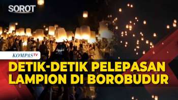 Detik-Detik Pelepasan Lampion dalam Puncak Perayaan Waisak 2026 di Candi Borobudur