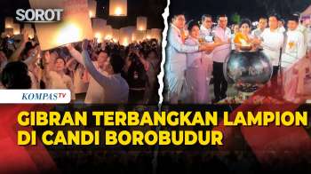 Momen Wapres Gibran Terbangkan Lampion Waisak Di Candi Borobudur