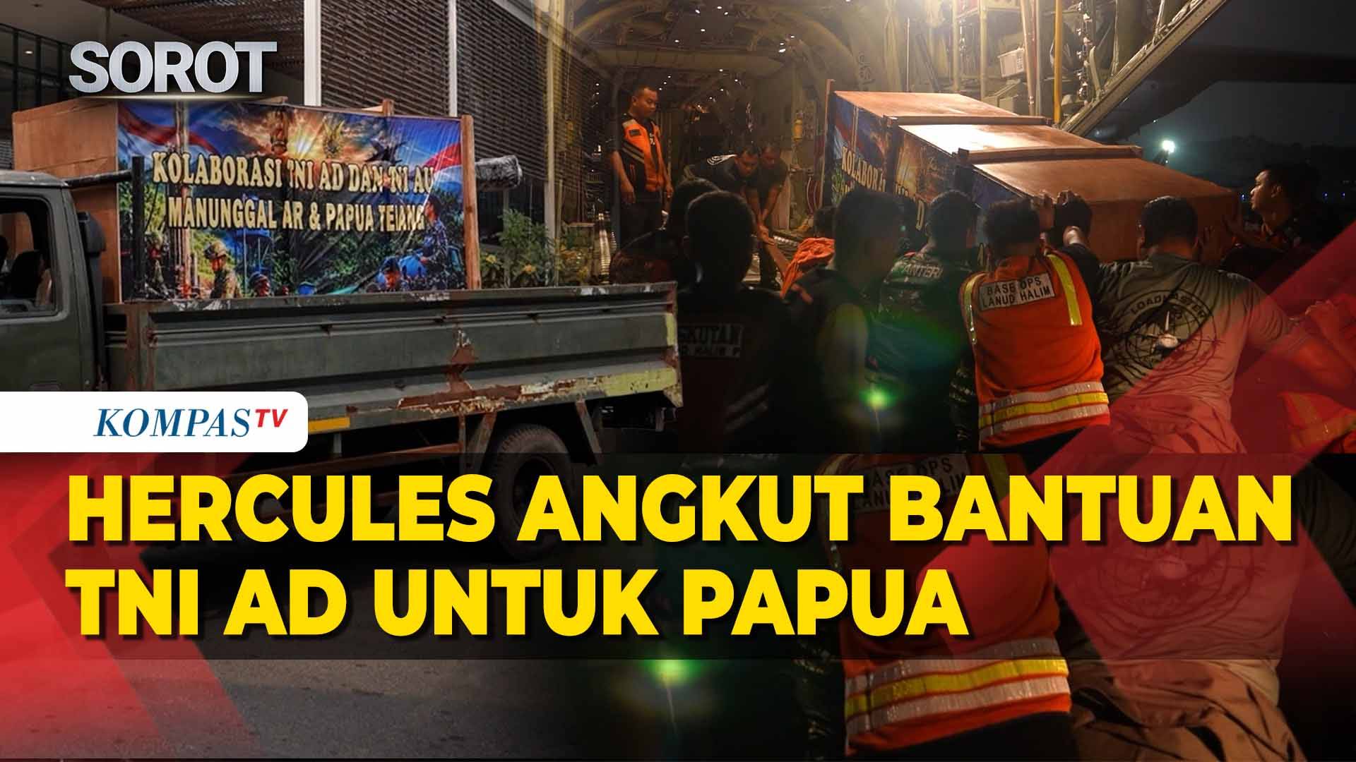 Hercules Angkut Bantuan TNI AD untuk Program Air Bersih dan Listrik di Papua