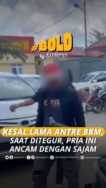 DITEGUR SAAT SEROBOT ANTREAN, PRIA INI ANCAM DENGAN SENJATA TAJAM