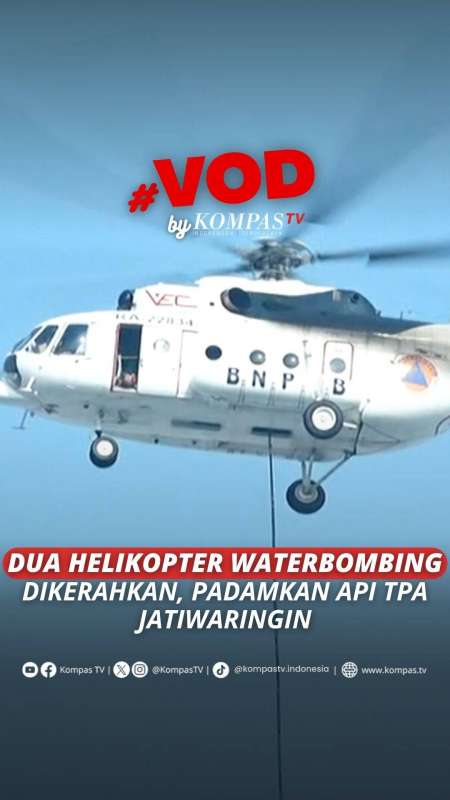 DUA HELIKOPTER WATERBOMBING PADAMKAN API TPA JATIWARINGIN