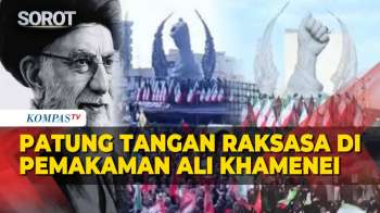 Raksasa! Penampakan Patung Kepalan Tangan Saat Prosesi Pemakaman Ali Khamenei Di Iran