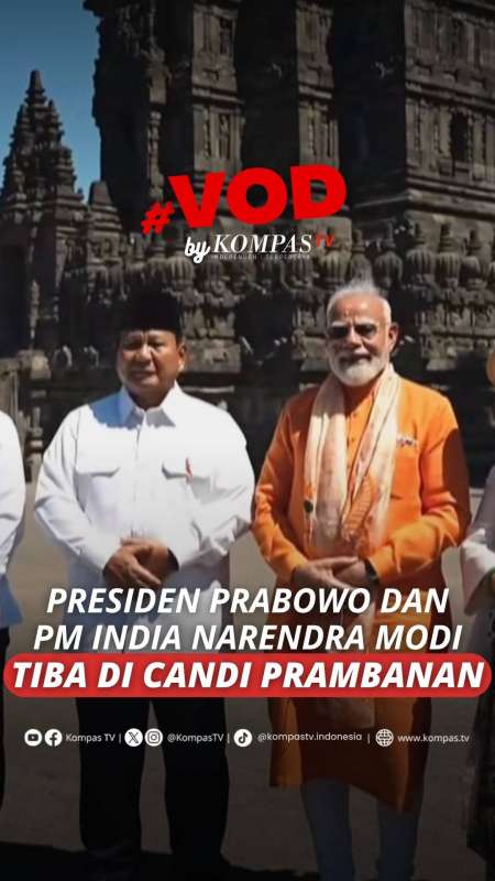 PRESIDEN PRABOWO DAN PM INDIA NARENDRA MODI TIBA DI CANDI PRAMBANAN